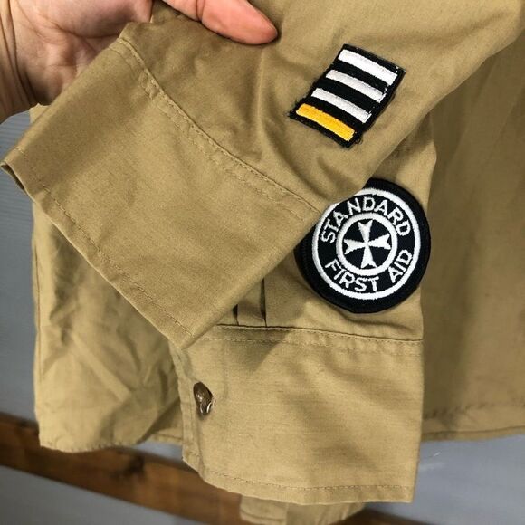 Scouts CANADA Short Sleeve Button Down Uniform Shirt Tan Sz S - Picture 3 of 6